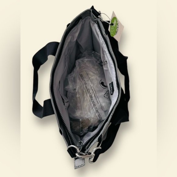 Kipling Briona Shoulder Bag Jet Handbag Satchel Black Woven - Picture 4 of 9